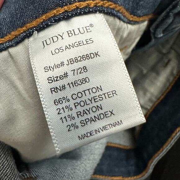 Judy Blue Jeans Womens 7/28 Skinny Fit Buffalo Plaid Patch Distressed Stretch - Picture 12 of 13